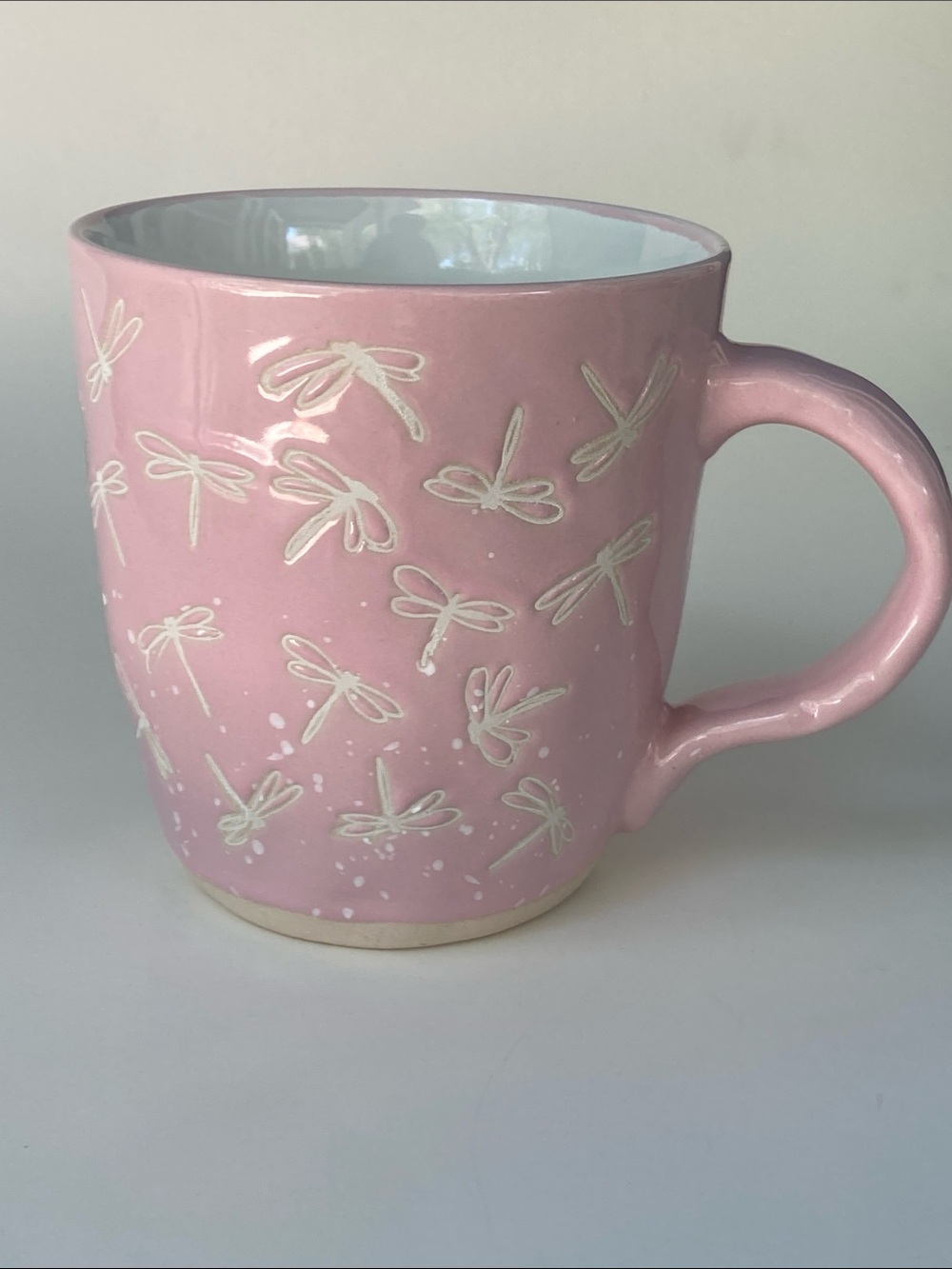 Global Design Connections Pink Dragonfly Ceramic Mug 16 oz